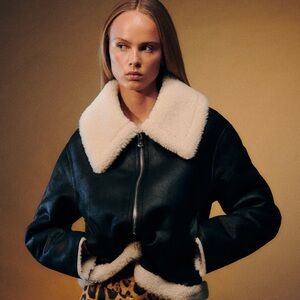 Mango SHEARLING COLLAR JACKET